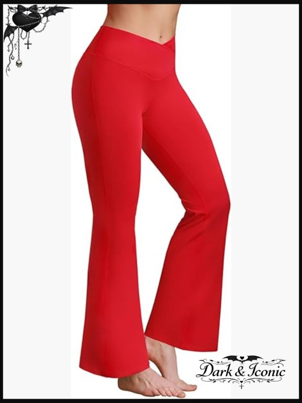 Flare Leggings for Women V Cross High Waisted Wide Leg Yoga Pants Bell Bottom
